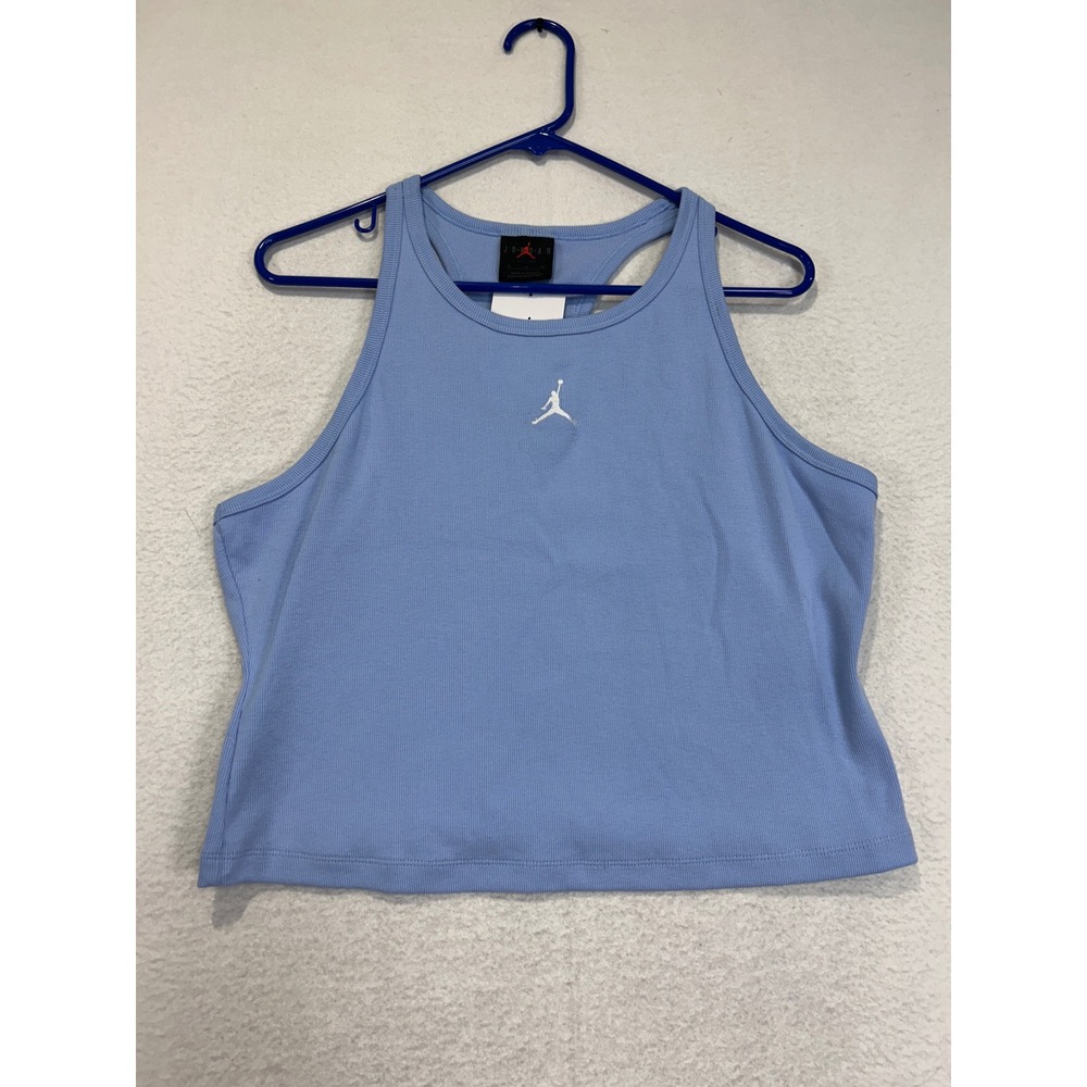 Jordan Womens Ribbed Tank Top Light Blue Racerback Jumpman HF9474-450 XL